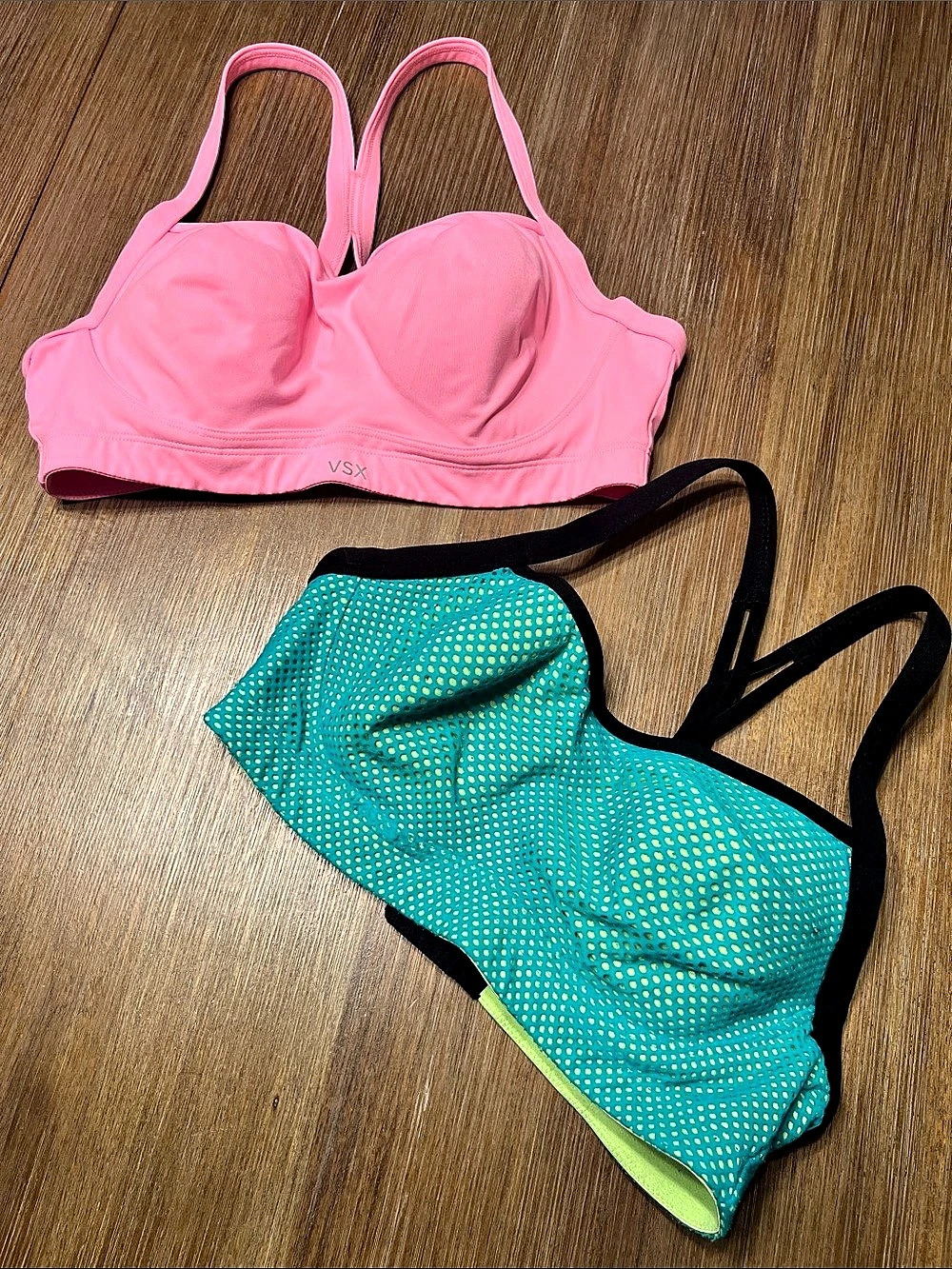 VSX Sport Sports Bras in Pink & Turquoise Size 36C